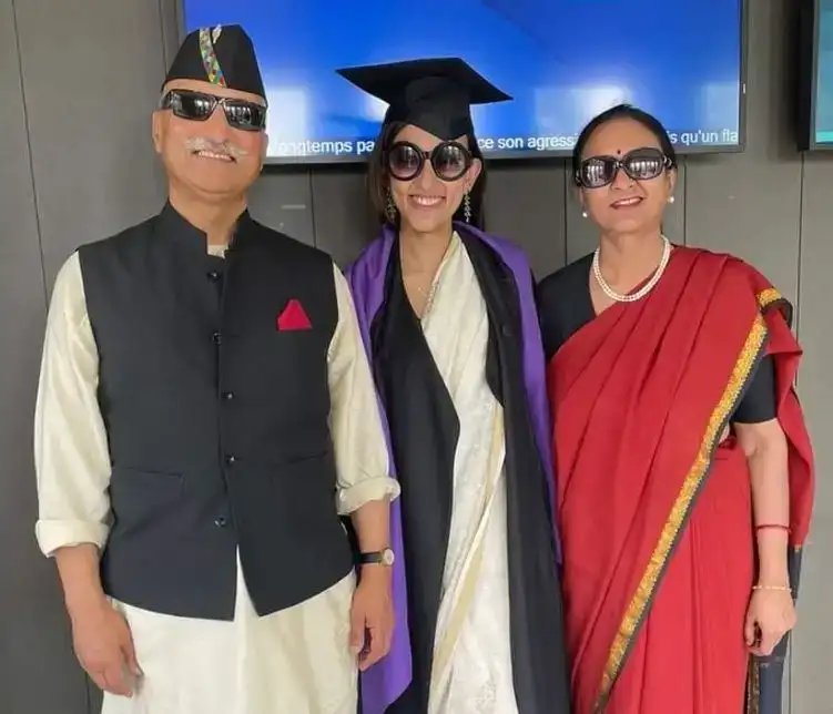 Radha Raturi IAS and Anil Raturi IPS with daughter Aparna.