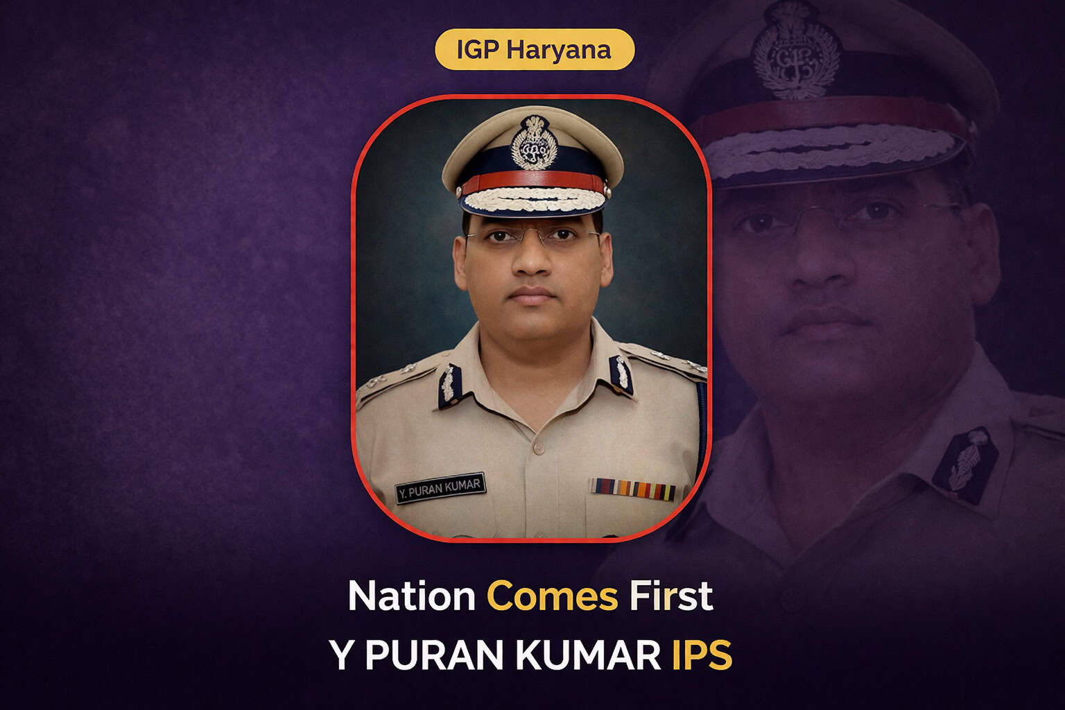 Y Puran Kumar IPS Biography